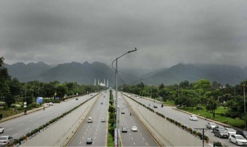 A beautiful view of clouds hovering over the Margalla Hills in Federal Capital Islamabad