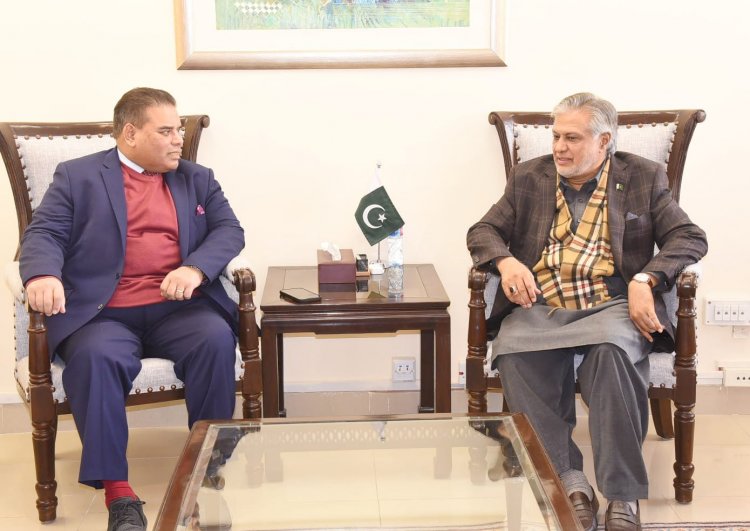 Mr. Khalid Mahmood, Member Parliament UK - House of Commons, called on Federal Minister for Finance and Revenue Senator Mohammad Ishaq Dar at Finance Division