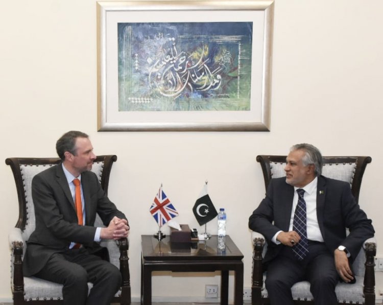 H.E Mr. Andrew Dalgleish, British Acting High Commissioner called on Federal Minister for Finance and Revenue Senator Mohammad Ishaq Dar at Finance Division