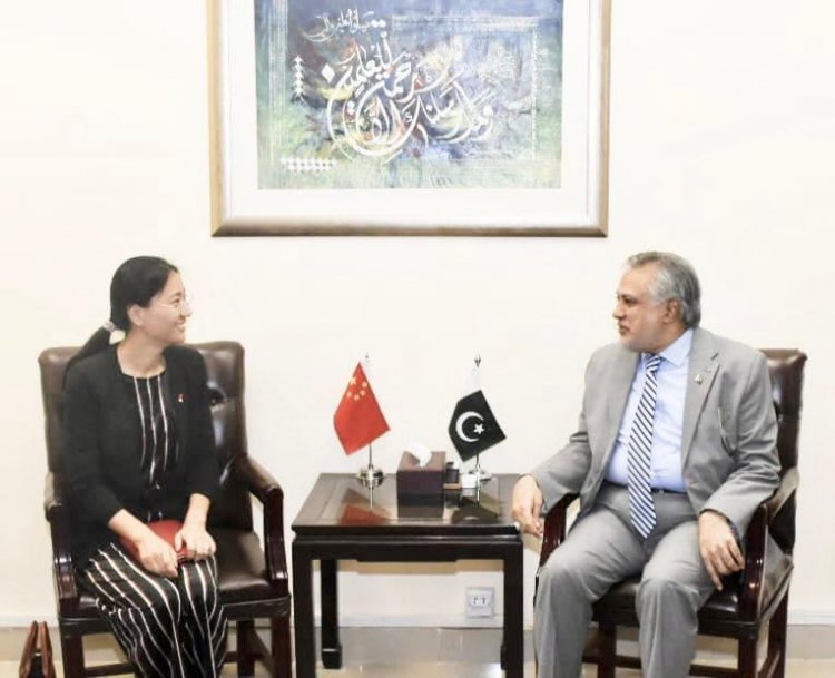 H.E Ms. Bao Zhong, Acting Charge’d Affairs, Embassy of the People’s Republic of China called on Finance Minister Senator Mohammad Ishaq Dar at Finance Division