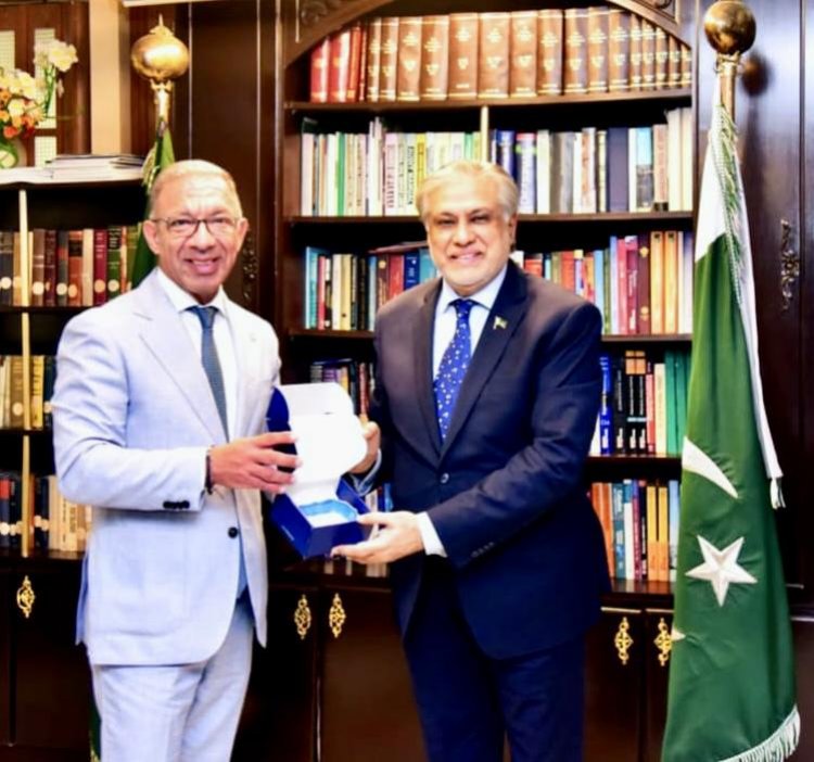 H.E. Duarte Pacheco, President Inter-Parliamentary Union (IPU),called on Federal Minister for Finance and Revenue Senator Mohammad Ishaq Dar