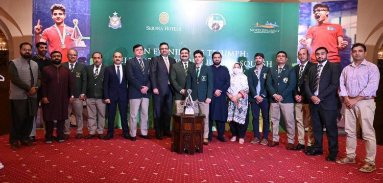 Serena Hotels and the Pakistan Squash Federation celebrate Hamza Khan’s historic win at the 2023 World Junior Squash Championship