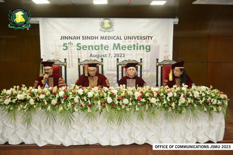 Vice Chancellor Professor Amjad Siraj Memon highlights University's performance in fifth Senate meeting