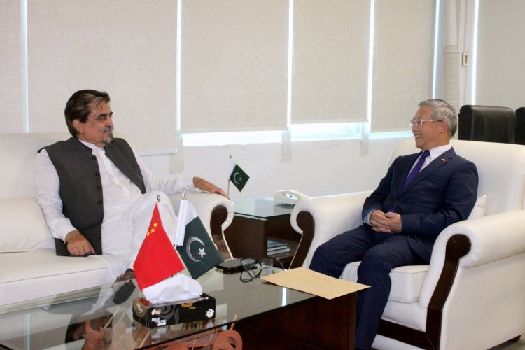 Chinese Embassy Cultural Counselor Zhang Heqing calls on Federal Minister for Heritage and Culture Syed Jamal Shah