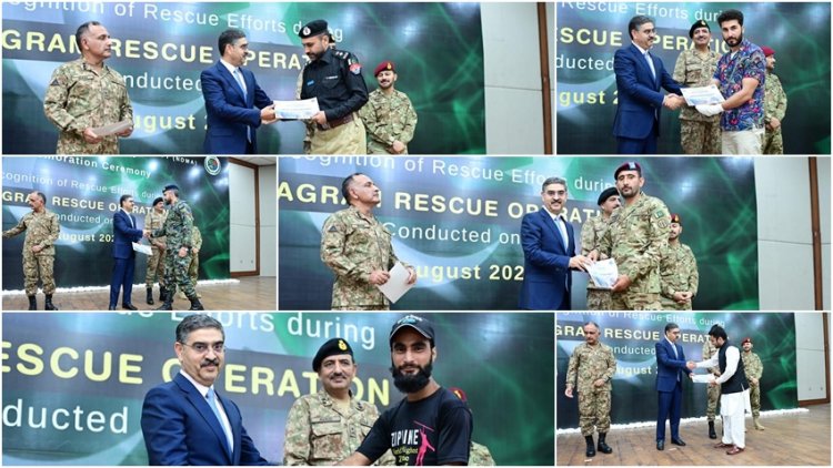 Prime Minister of Pakistan awards appreciation letters to persons involved in Battagram rescue operation