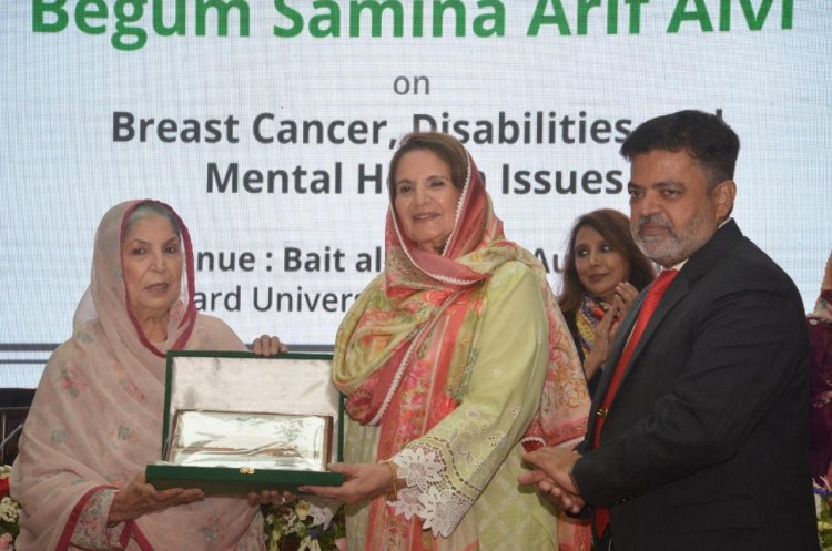 First Lady Begum Samina Alvi for creating Awareness on Breast cancer, Socio-economic & Health issues