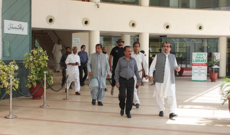 Federal Minister for Heritage and Culture Jamal Shah visits Aiwan-e-Quaid Building, Bagh-e-Shuhada site