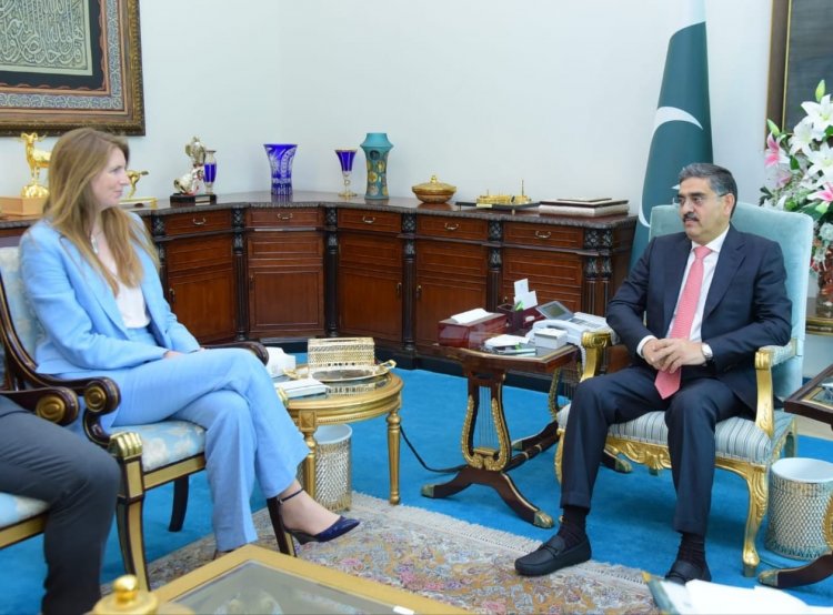 The British High Commissioner Jane Marriott Calls on the Prime Minister Anwar ul  haq Kakar