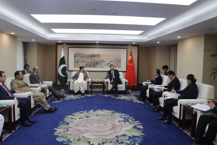 Chairman Senate Muhammad Sadiq Sanjrani along with the Delegation Holds High-Level Talks with CIDCA Chairman Luo Zhaohui