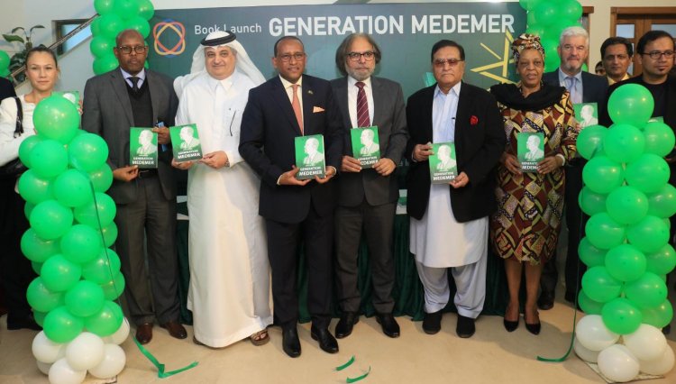 Ethiopian Ambassador to Pakistan H.E Jemal Beker Abdula unveiling Generation Medemer Book of Ethiopian PM H. E. Dr. Abiy Ahmed