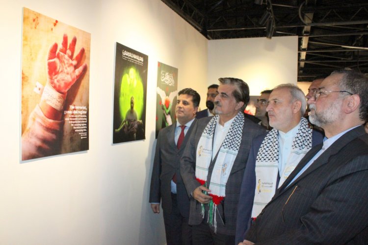 Minister for Culture Jamal Shah,  Ambassador of Iran H.E Dr. Reza Amiri Moghadam inaugurates Poster Exhibition on Palestine