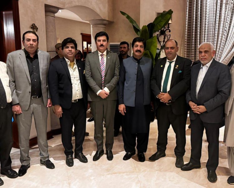 Chaudhary Mazhar Hussain Thatal and Tahir Ashraf Mughal Meet with Governors of Khyber Pakhtunkhwa and Punjab at Distinguished Event with Atif Ikram, President of FPCCI