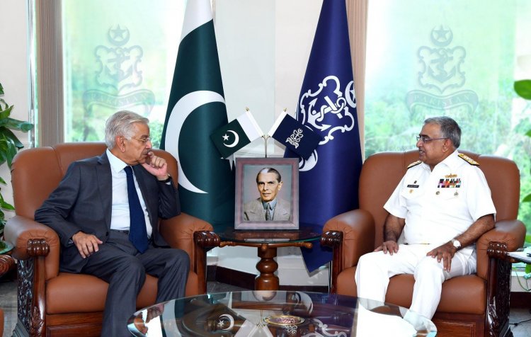 Defence Minister Khawaja Asif Visits Naval Headquarters