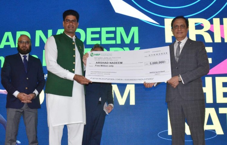 WAPDA presents cash award of Rs. 5 million to its athlete Arshad Nadeem